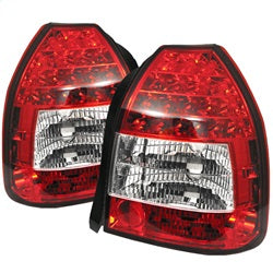 Honda-Civic-96-00-3Dr-Led-Tail-Lights-Red-Clear-Alt-Yd-Hc96-3D-Led-Rc