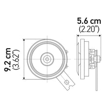 Load image into Gallery viewer, Horn-Bl-Blk-Disc-Ht-92Mm-12V-Univ