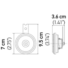 Load image into Gallery viewer, Horn-Bl-Blk-Disc-Ht-Mcycle-12V-Univ