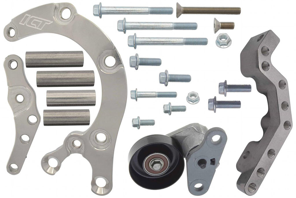 ICT BILLET 551137-LS74-3 LS Truck Low Mount 4-Rib A/C Compressor Bracket