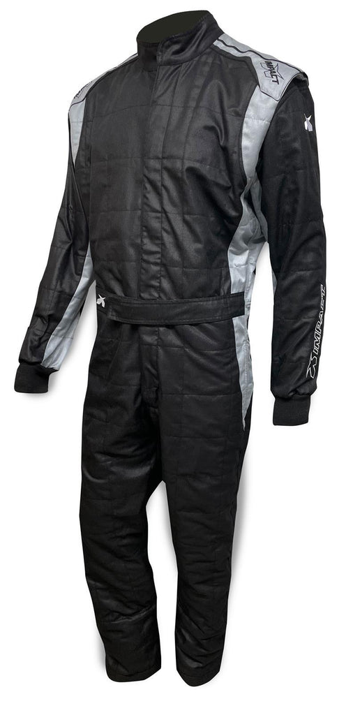 IMPACT RACING 24222613 Suit Racer 2.0  1pc X-Large  Black/Gray