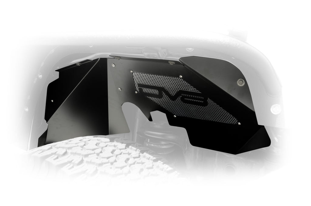 DV8 Offroad INFEND-01FB Inner Fender; Front; Black Finish for Select Jeep Wrangler, Jeep Wrangler JK