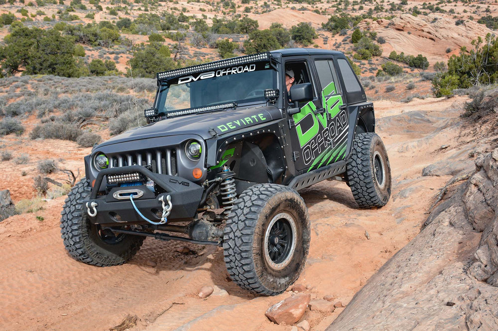 DV8 Offroad INFEND-01FR Inner Fender; Front; Raw Finish for Select Jeep Wrangler, Jeep Wrangler JK