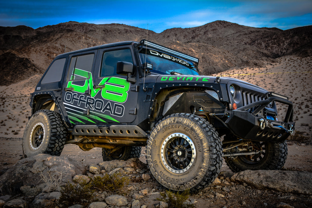 DV8 Offroad INFEND-01FR Inner Fender; Front; Raw Finish for Select Jeep Wrangler, Jeep Wrangler JK