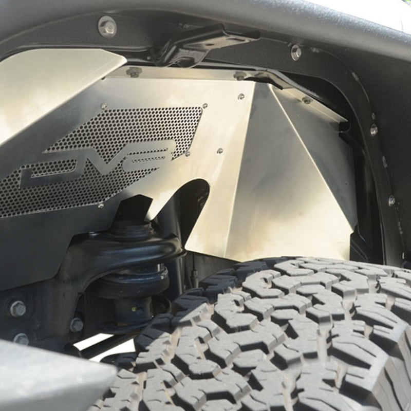 DV8 Offroad INFEND-01FR Inner Fender; Front; Raw Finish for Select Jeep Wrangler, Jeep Wrangler JK