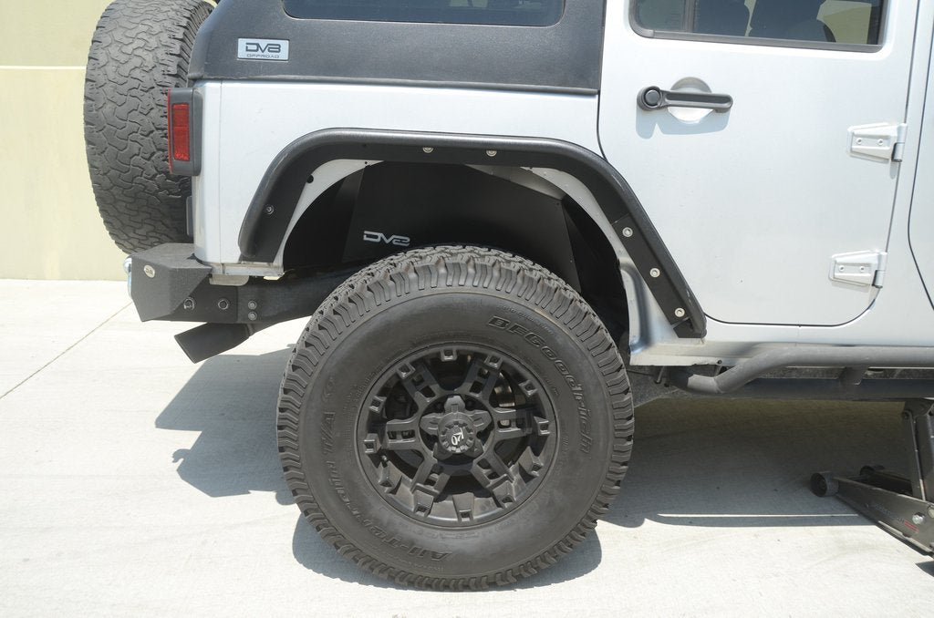 DV8 Offroad INFEND-01RB Inner Fender; Rear; Black Finish for Select Jeep Wrangler, Jeep Wrangler JK