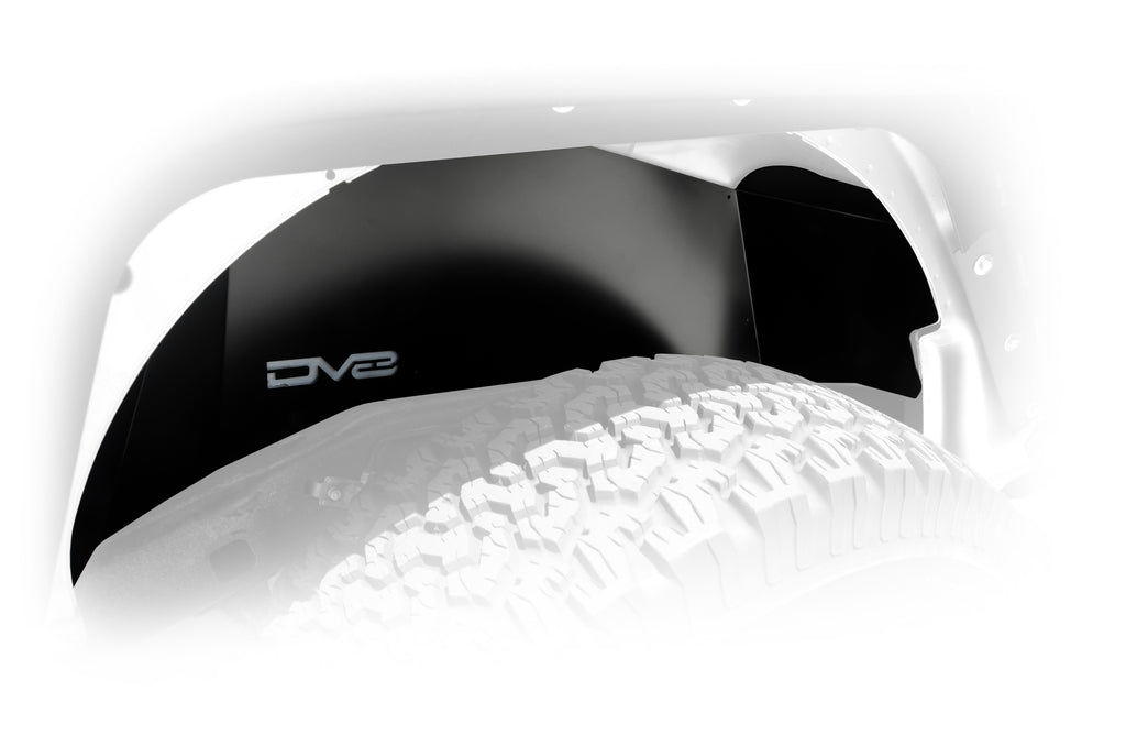 DV8 Offroad INFEND-01RB Inner Fender; Rear; Black Finish for Select Jeep Wrangler, Jeep Wrangler JK