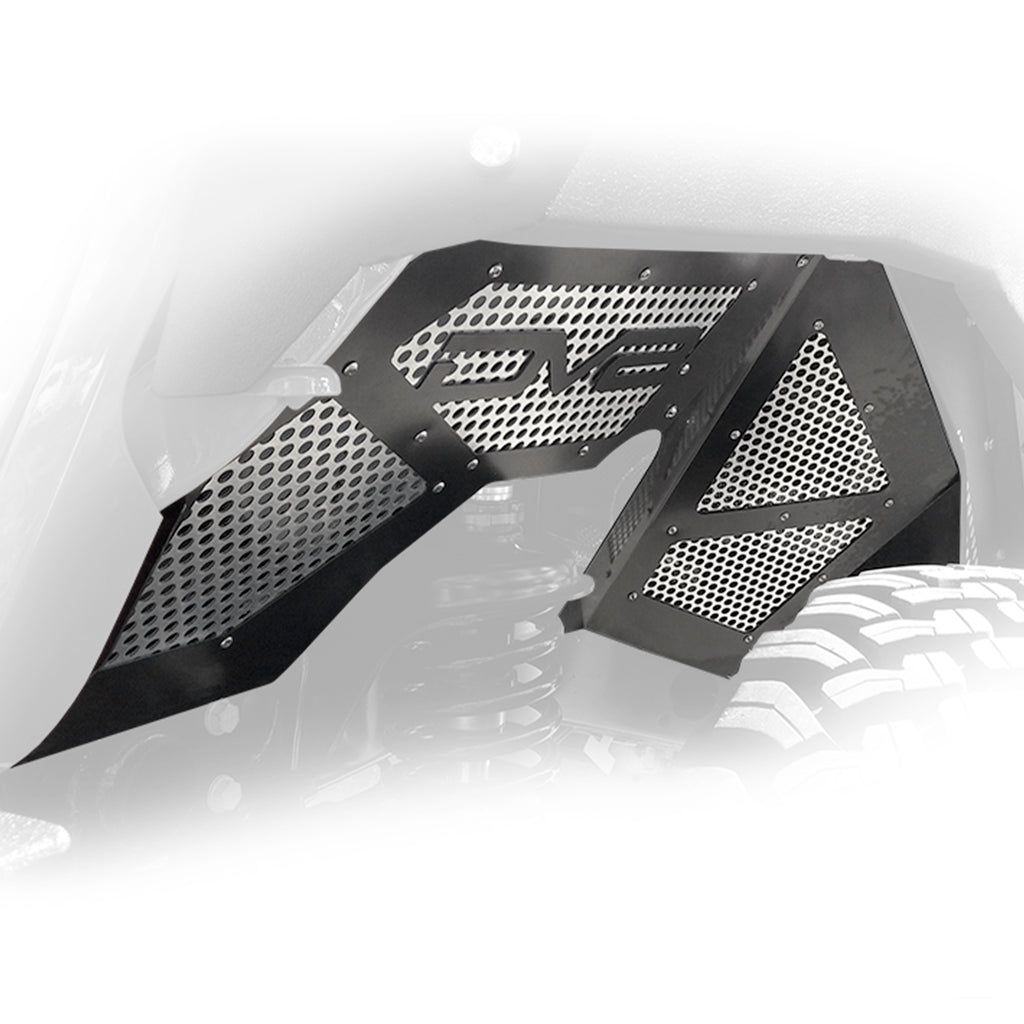 DV8 Offroad INFEND-03FB Inner Fender; Black; Front for Select Jeep Gladiator, Jeep Wrangler, Jeep Wrangler JK