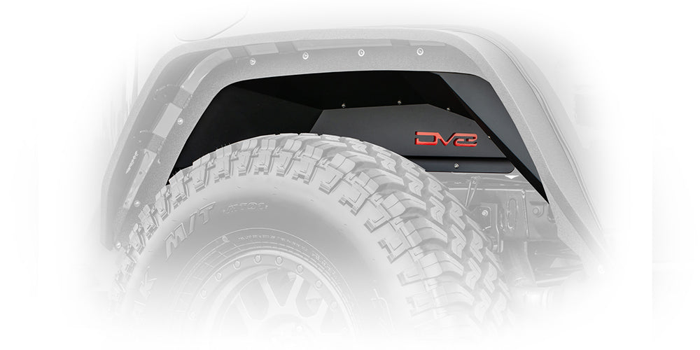 DV8 Offroad INFEND-04RB Inner Fender; Rear; Black for Select Jeep Gladiator
