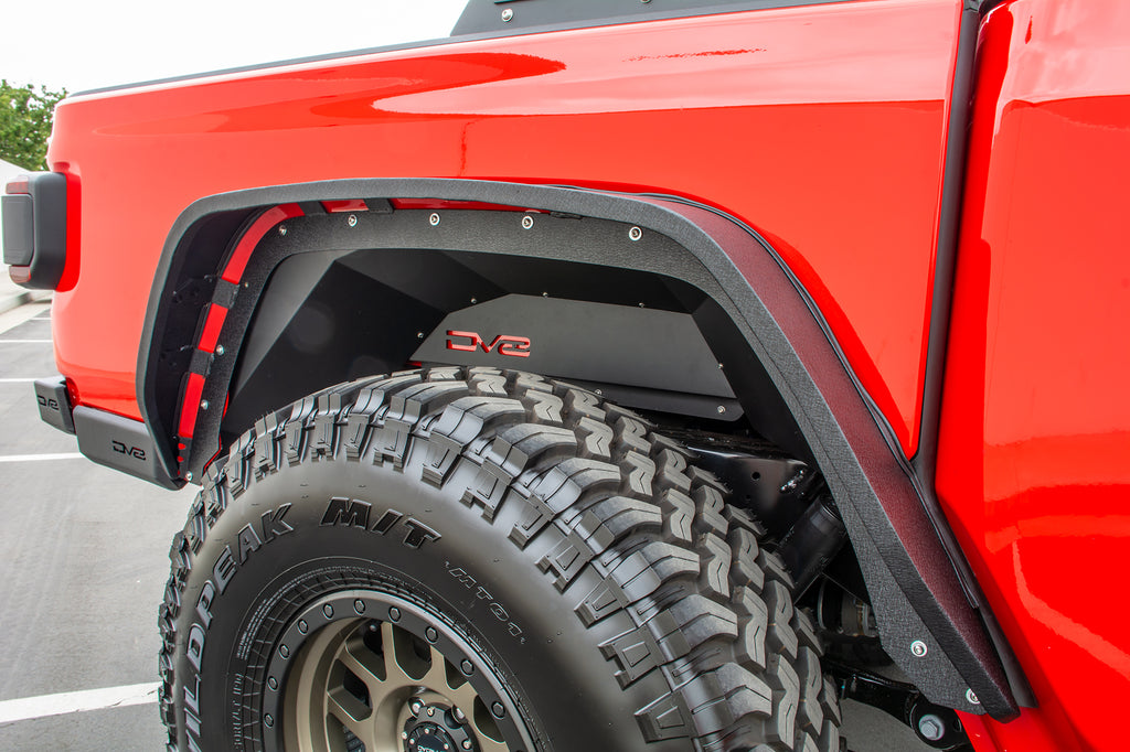 DV8 Offroad INFEND-04RB Inner Fender; Rear; Black for Select Jeep Gladiator