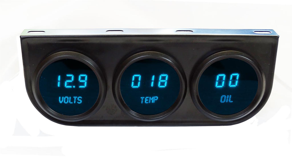 INTELLITRONIX M9333B 2-1/16 LED Digital Panel 3-Gauge  - Black Finish