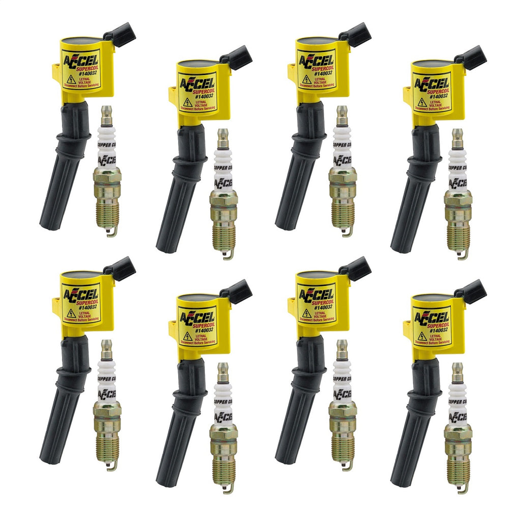 Ignition-Upgrade-Kit--1998-2008-Ford-4.6L5.4L6.8L-2-Valve-Egines,-Yellow,-8-Pack