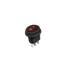 Load image into Gallery viewer, Illuminated-Led-10A-Round-Rocker-Light-Switch---Red