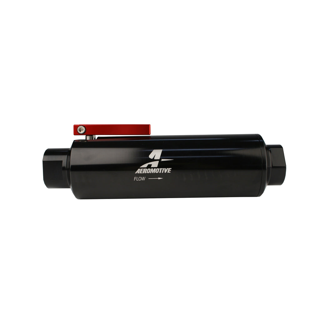 In-Line-An-12-Filter-WShutoff-Valve-100-Micron-Ss-Element---Black-Anodize-Finish