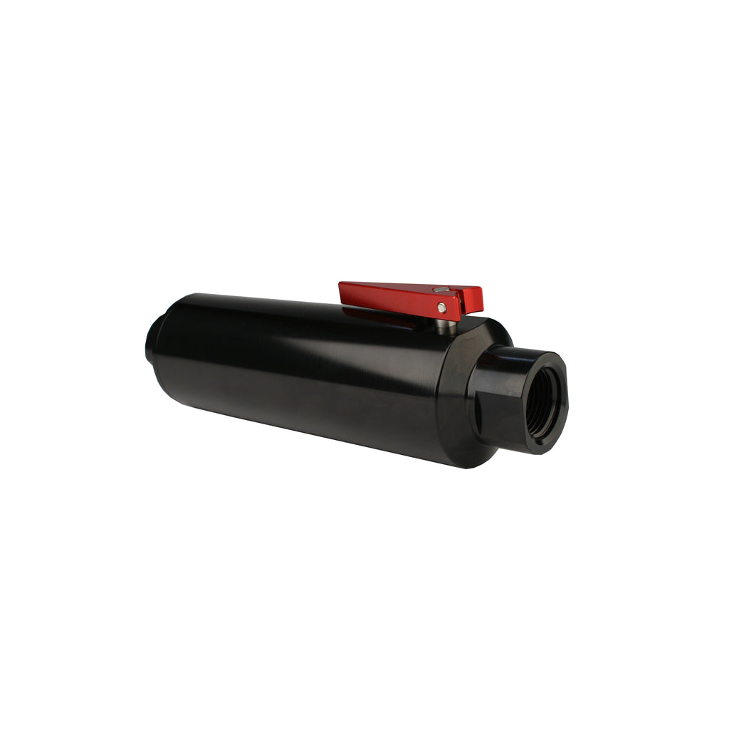 In-Line-An-12-Filter-WShutoff-Valve-100-Micron-Ss-Element---Black-Anodize-Finish