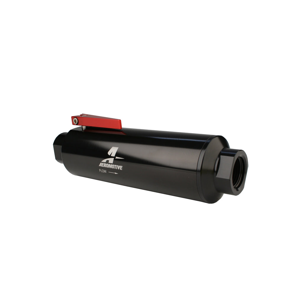 In-Line-An-12-Filter-WShutoff-Valve-100-Micron-Ss-Element---Black-Anodize-Finish