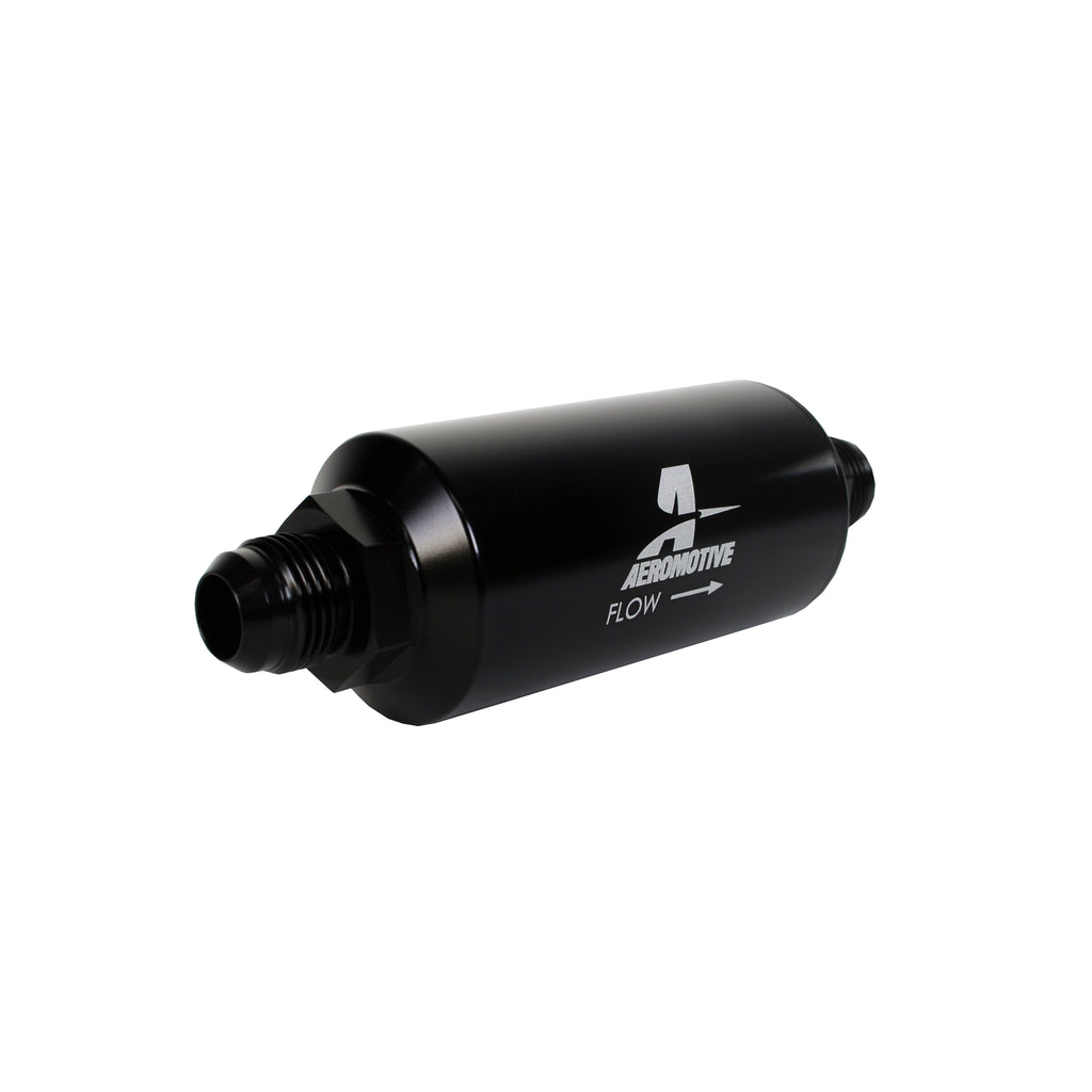 In-Line-Filter---(An--10-Male)-40-Micron-Stainless-Mesh-Element-Bright-Dip-Black-Finish