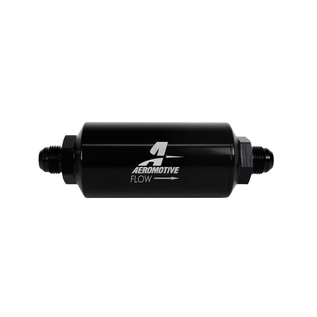 In-Line-Filter---(An--8-Male)-10-Micron-Fabric-Element-Bright-Dip-Black-Finish