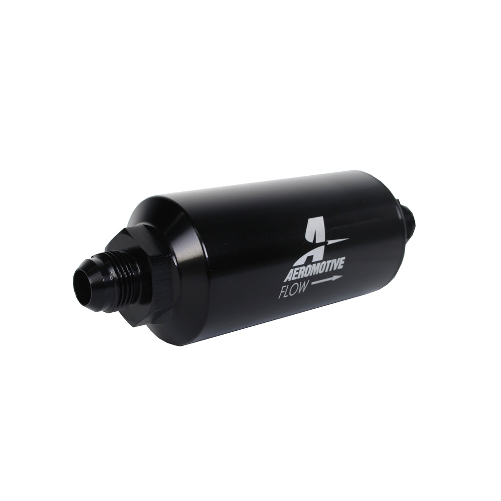 In-Line-Filter---(An--8-Male)-10-Micron-Fabric-Element-Bright-Dip-Black-Finish