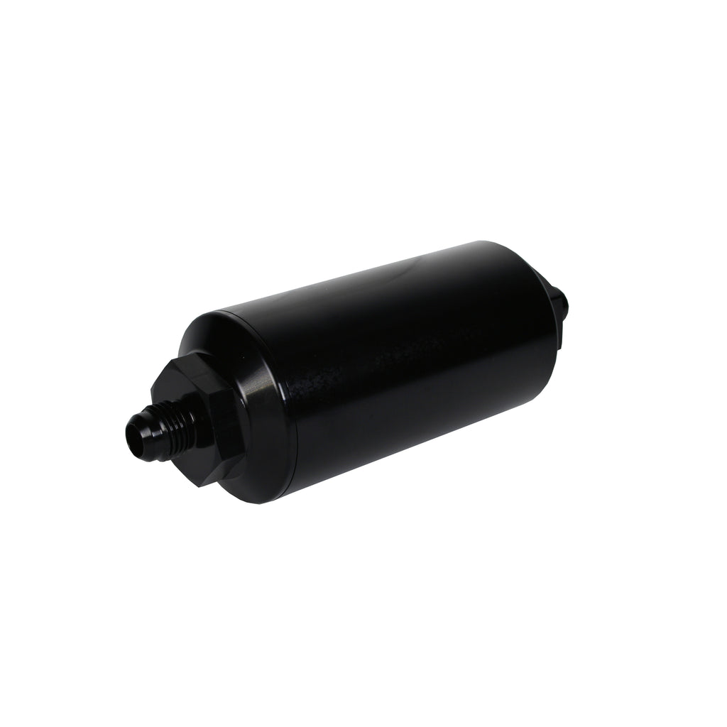In-Line-Filter---(An-6-Male)-10-Micron-Fabric-Element-Bright-Dip-Black-Finish