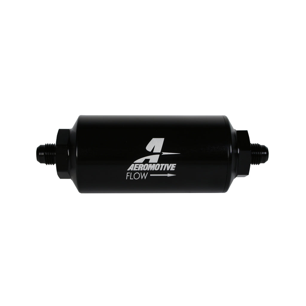In-Line-Filter---(An-6-Male)-10-Micron-Fabric-Element-Bright-Dip-Black-Finish