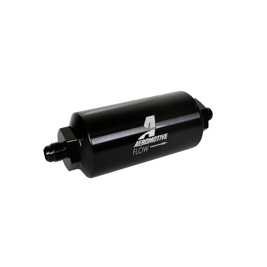 In-Line-Filter---(An-6-Male)-10-Micron-Microglass-Element-Bright-Dip-Black-Finish