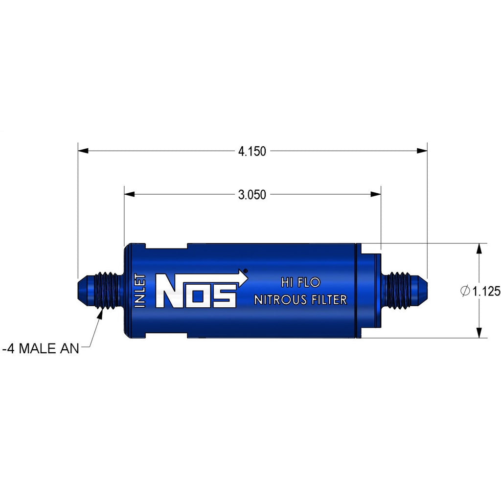 In-Line-Hi-Flow-Nitrous-Filter,-4An---Blue