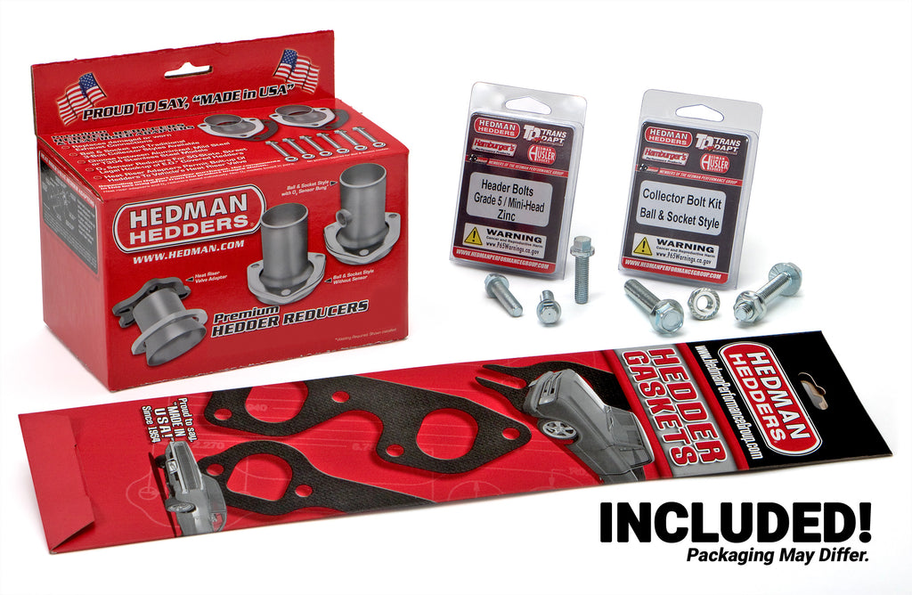 Hedman Hedders 68566 Silver 1-5/8 in. Block Hugger Headers For 283-400 SB Chevy Engine
