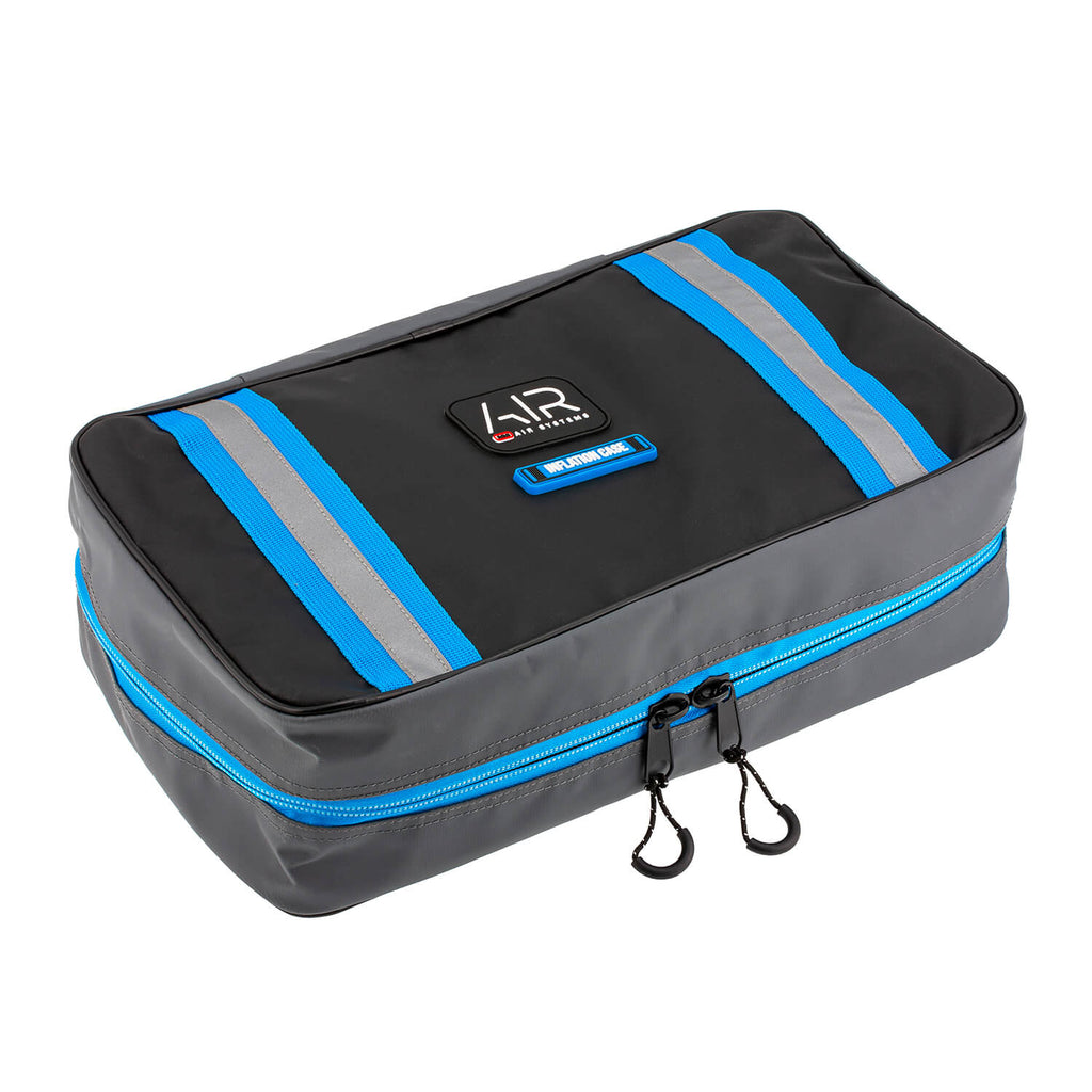 Inflation-Case;Black-Finish-WBlue-Highlights;Reflective-Strips;Storing-Air-System-Accessories