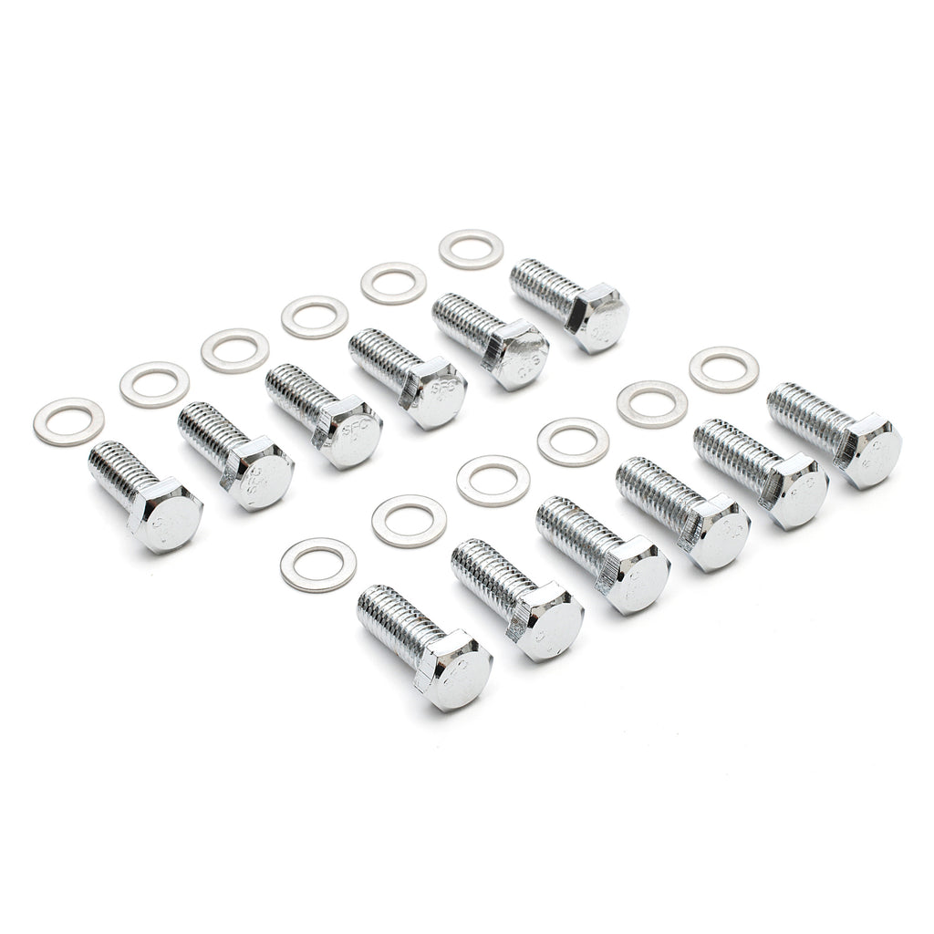 Intake-Manifold-Bolts;-38-In.-16-X-1-In.-Hex-Head-(12-Bolts)-Chrome