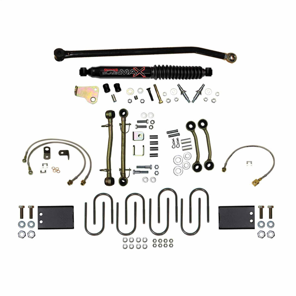 Skyjacker JC6058S 6 in. Rock Ready 2 Component Box With Track Bar; Brake Lines; and U-bolts. for Select Jeep Cherokee