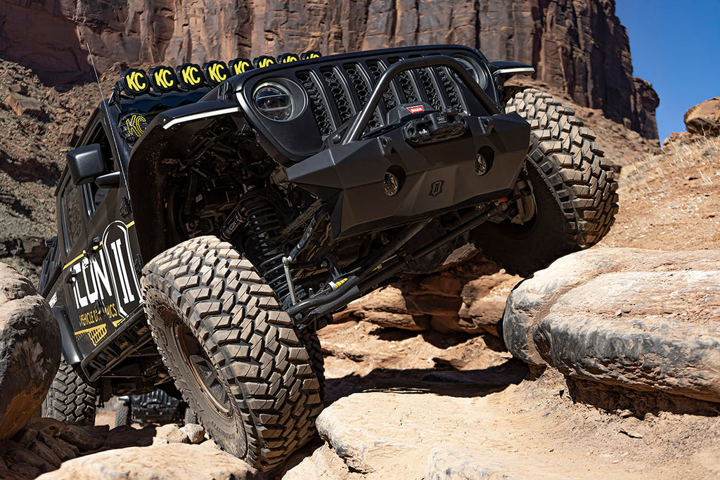 ICON Impact Series Offroad Armor 25244 18-UP JEEP JL / 20-UP JT PRO RECESSED FRONT BUMPER W/ BAR & TABS for Select Jeep Gladiator, Jeep Wrangler