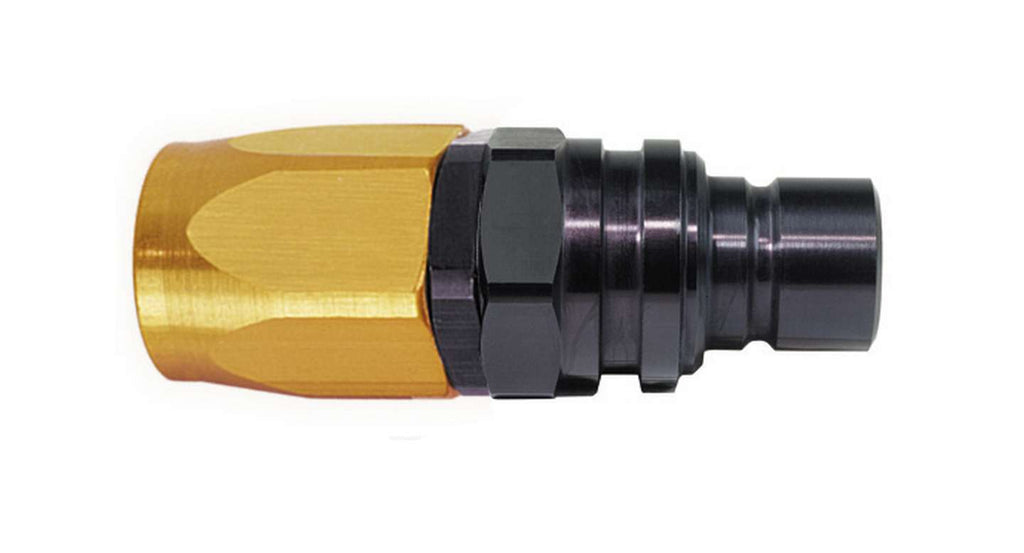 JIFFY-TITE 22606 Q/R #6 Str Hose End Plug Valved  Gold/Black