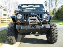 Load image into Gallery viewer, Fab Fours JK07-B1854-1 Hardcore Stubby Winch Front Bumper for Select Jeep Wrangler, Jeep Wrangler JK