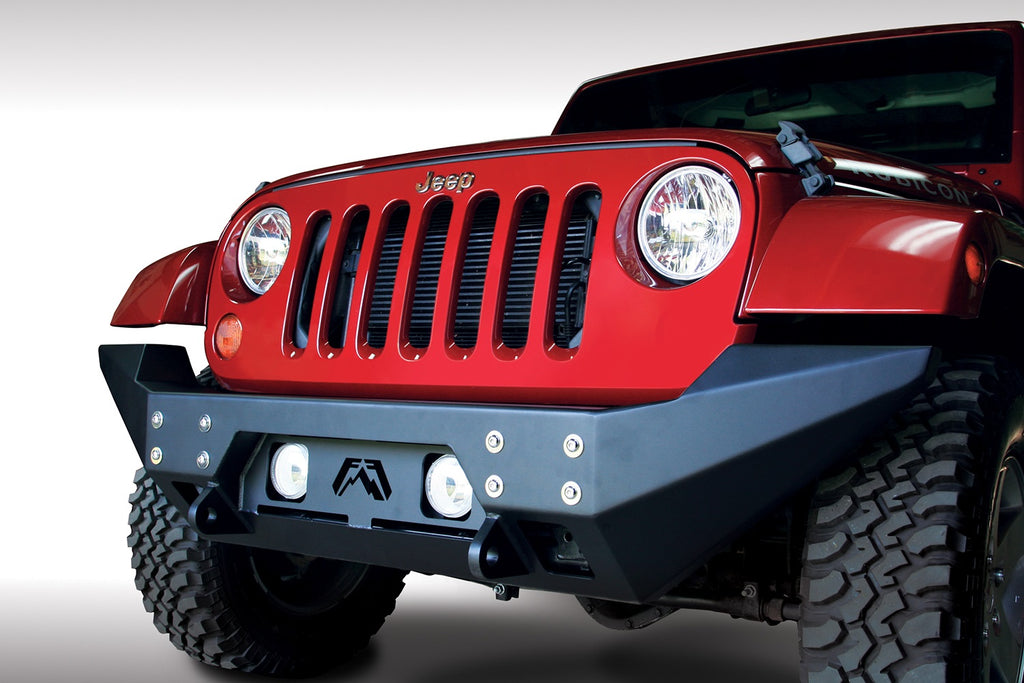 Fab Fours JK07-B1857-B FMJ Full Width Winch Front Bumper for Select Jeep Wrangler, Jeep Wrangler JK