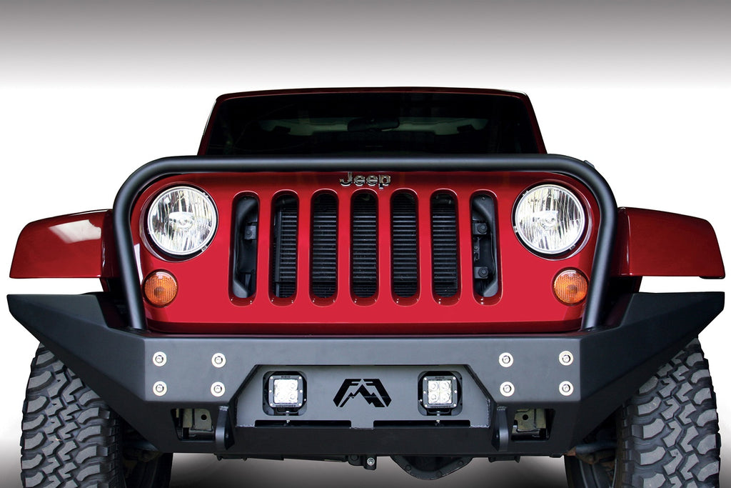 Fab Fours JK07-B1858-B FMJ Full Width Winch Front Bumper for Select Jeep Wrangler, Jeep Wrangler JK