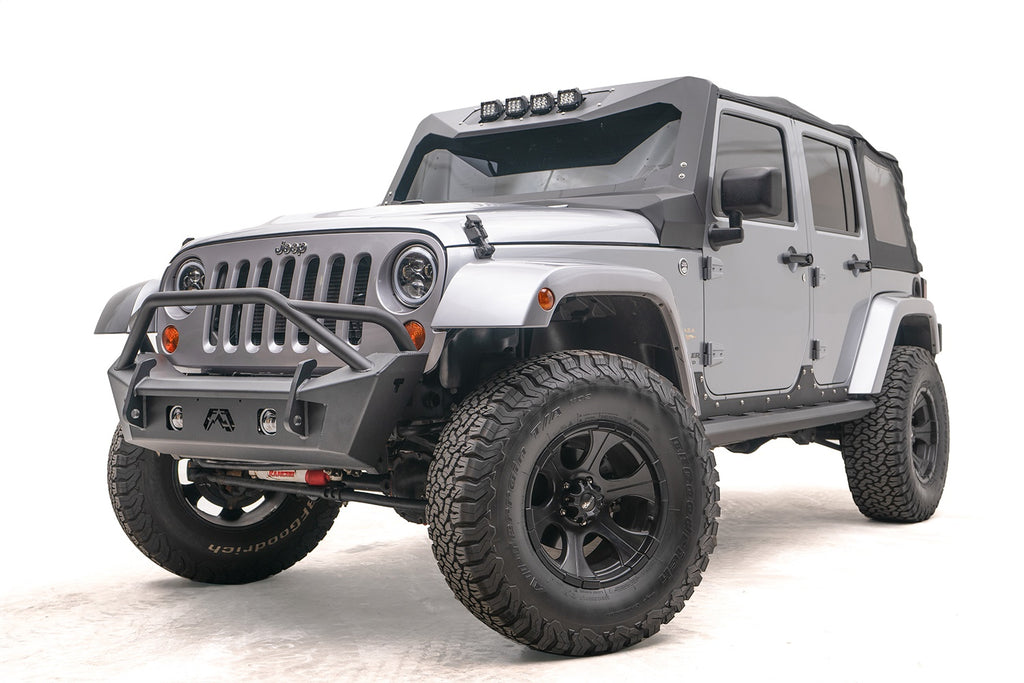 Fab Fours JK07-B1952-B Stubby Bumper for Select Jeep Wrangler, Jeep Wrangler JK