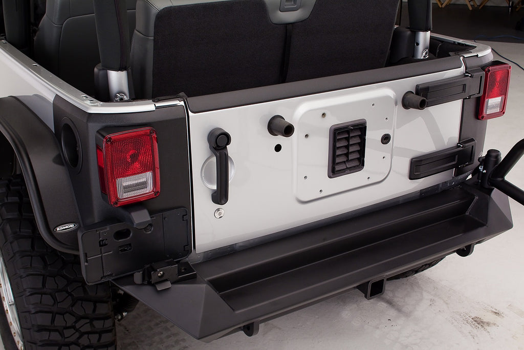 Fab Fours JK07-Y1251-B Heavy Duty Rear Bumper for Select Jeep Wrangler, Jeep Wrangler JK