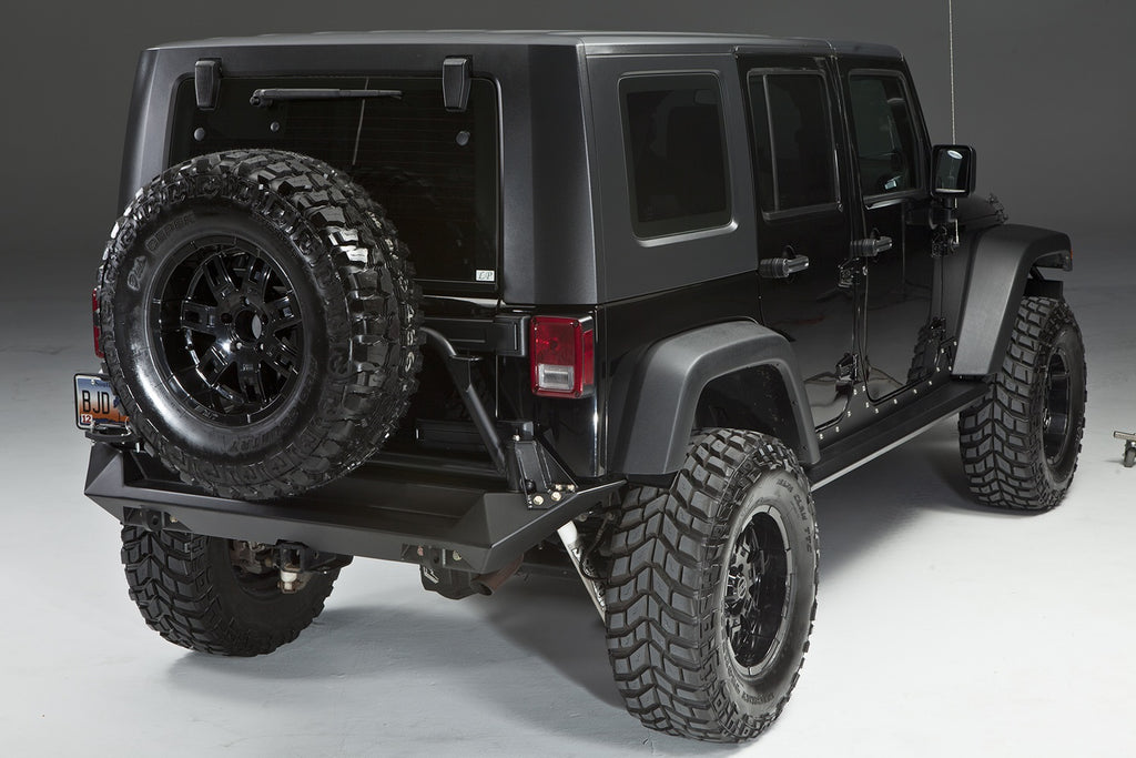 Fab Fours JK07-Y1251-1 Heavy Duty Rear Bumper for Select Jeep Wrangler, Jeep Wrangler JK