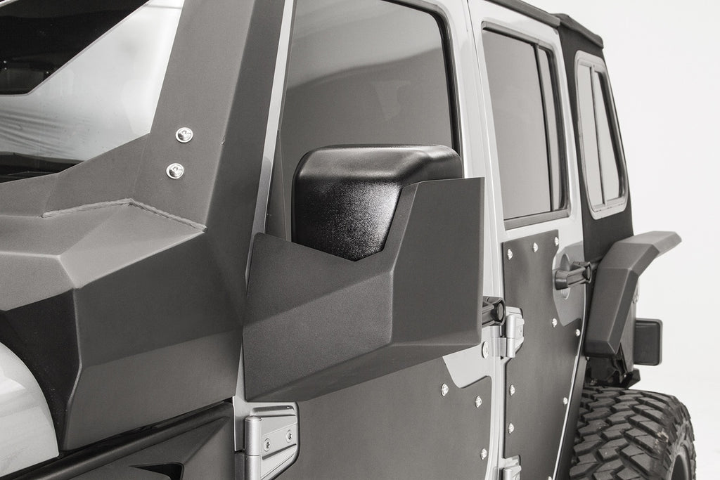 Fab Fours JK3001-B Door Skin Mirror Guard for Select Jeep Wrangler, Jeep Wrangler JK