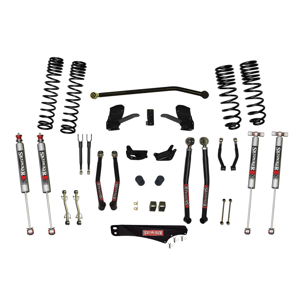 Skyjacker JK40LKLT-SX-M 4 Inch Dual Rate Long Travel Long Arm Suspension Lift Kit/M95 Monotube Shocks for Select Jeep Wrangler, Jeep Wrangler JK