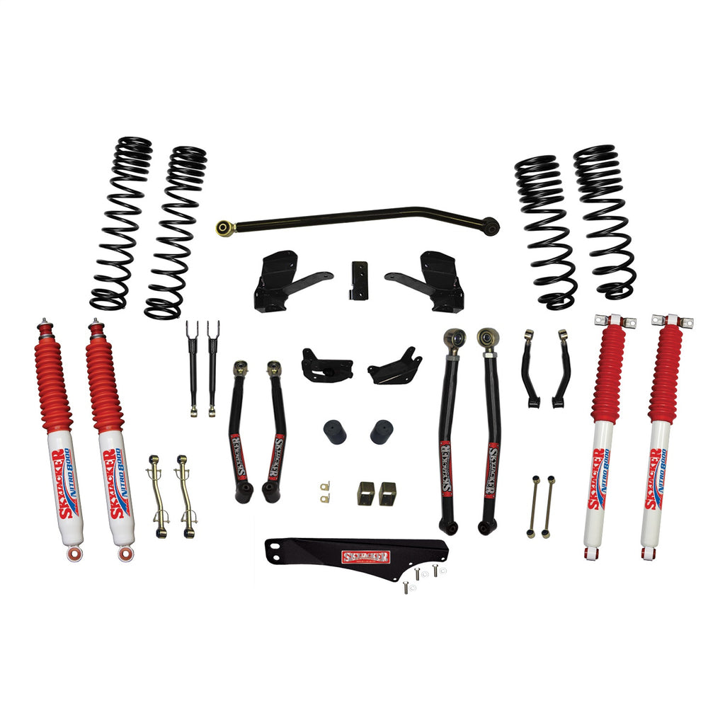 Skyjacker JK40LKLT-SX-N 4 Inch Dual Rate Long Travel Long Arm Suspension Lift Kit/Nitro 8000 Shocks for Select Jeep Wrangler, Jeep Wrangler JK