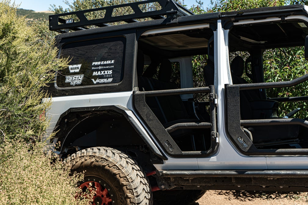 Body Armor 4x4 JL-6155 Tube Doors Rear, Pair for Select Jeep Gladiator, Jeep Wrangler