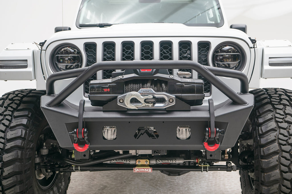 Fab Fours JL18-B4752-B Stubby Bumper for Select Jeep Gladiator, Jeep Wrangler