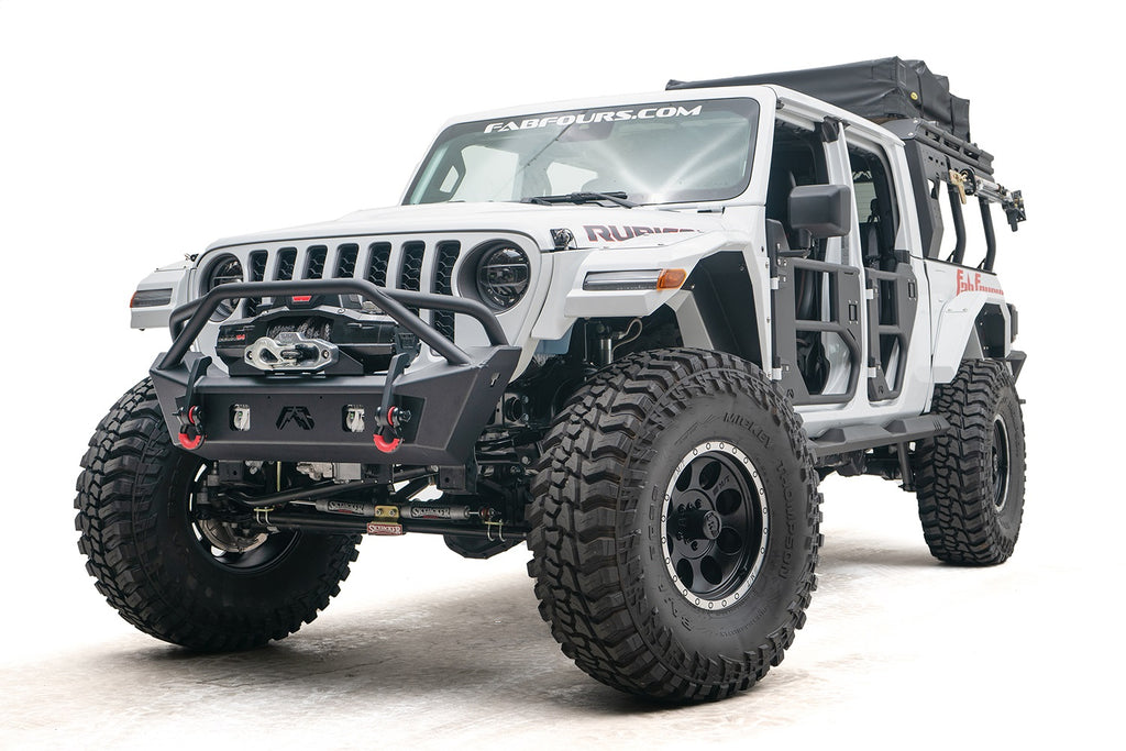Fab Fours JL18-B4752-B Stubby Bumper for Select Jeep Gladiator, Jeep Wrangler