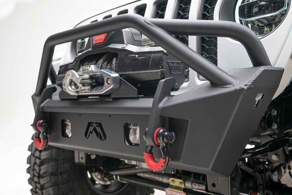 Fab Fours JL18-B4752-B Stubby Bumper for Select Jeep Gladiator, Jeep Wrangler