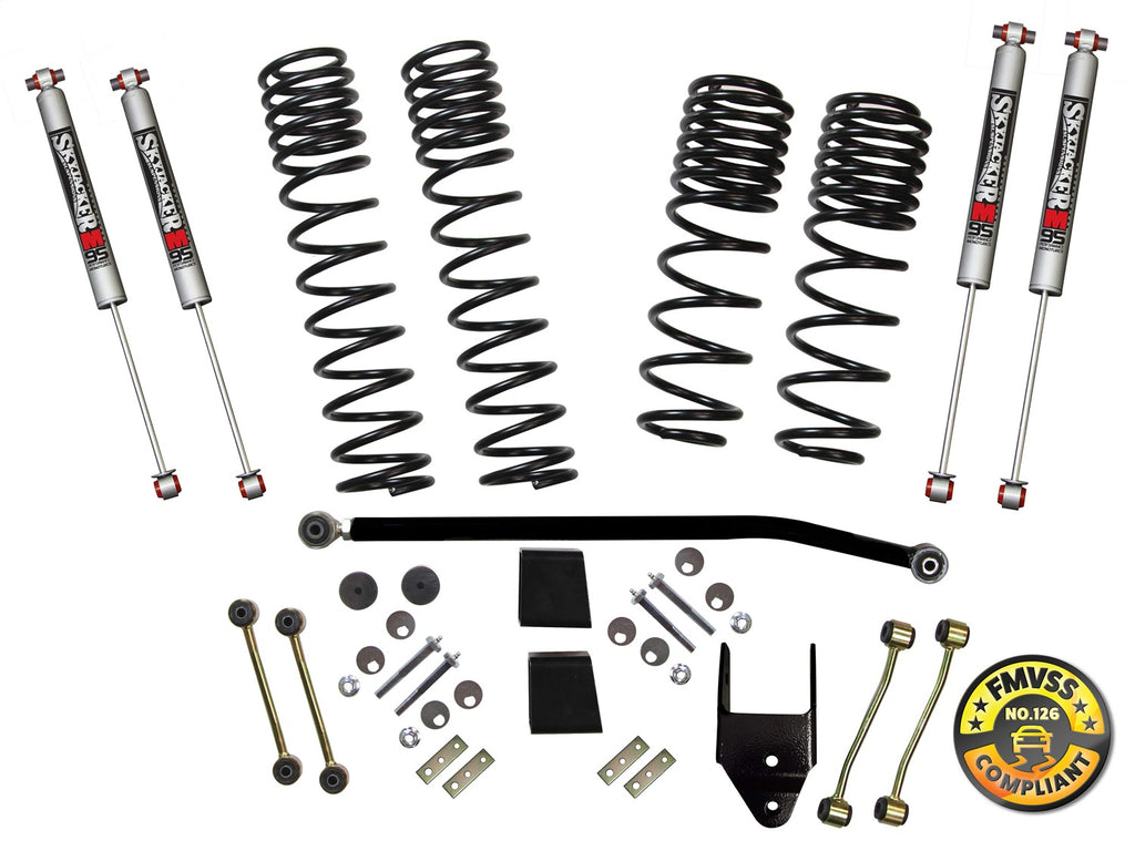 Skyjacker JL40BPMLT 3.5-4in. Coil Spring Lift; Incl. (4) M95 Shocks; Adj. Frnt Track Bar for Select Jeep Wrangler