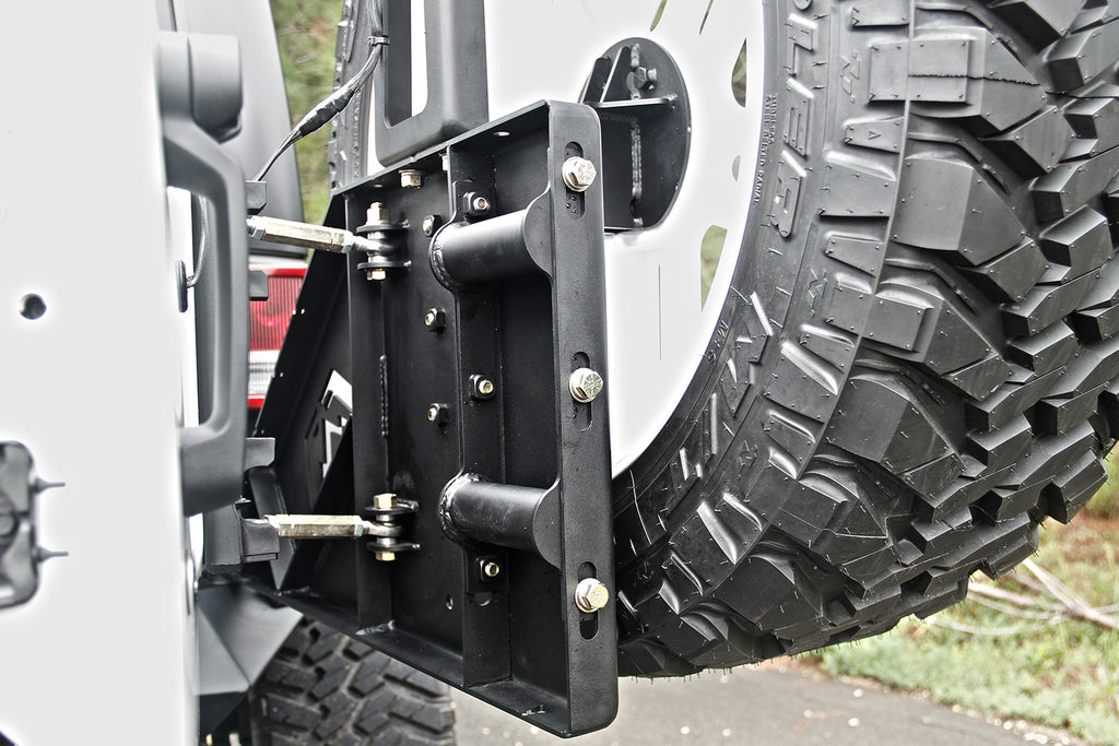 Fab Fours JP-Y1261T-B Off The Door Tire Carrier for Select Jeep Wrangler, Jeep Wrangler JK