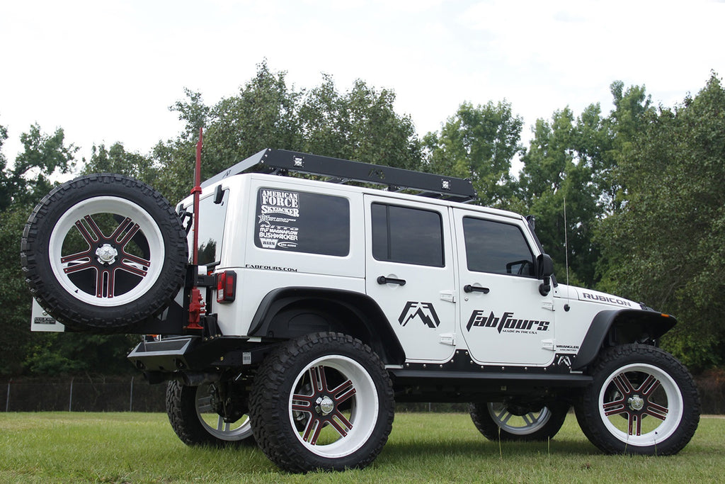 Fab Fours JP-Y1261T-B Off The Door Tire Carrier for Select Jeep Wrangler, Jeep Wrangler JK