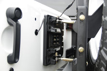 Load image into Gallery viewer, Fab Fours JP-Y1261T-B Off The Door Tire Carrier for Select Jeep Wrangler, Jeep Wrangler JK